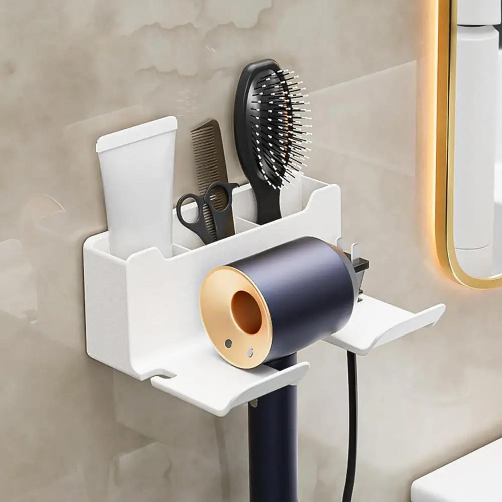 Hair Dryer Storage Rack Hair Dryer Holder with Strong Load-bearing Capacity Space Saving Organizer for Simple Installation