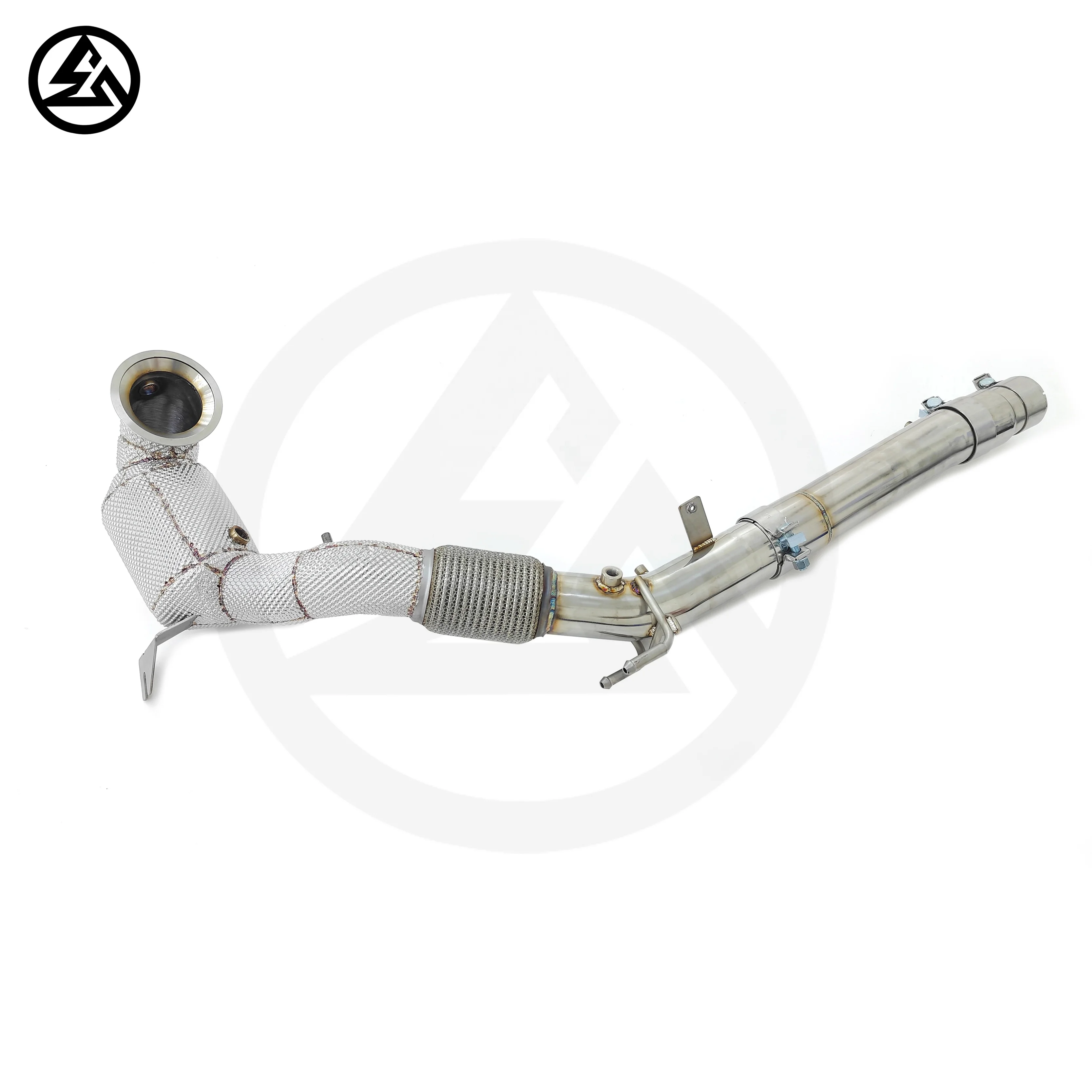 رأس الأنبوب السفلي الحفاز لشركة فولكس فاجن/فولكس واجن جولف 8 GTI 2.0T 2020-2023 SS304 ملحقات أنابيب العادم ضبط أطقم #2