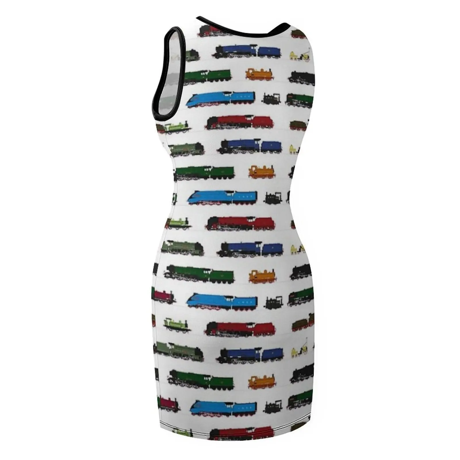 فستان صيفي نسائي بدون أكمام على شكل قطارات بخارية بريطانية مميزة فساتين صيفية 2025 فساتين سهرة فستان نسائي صيفي 2025 نسائي