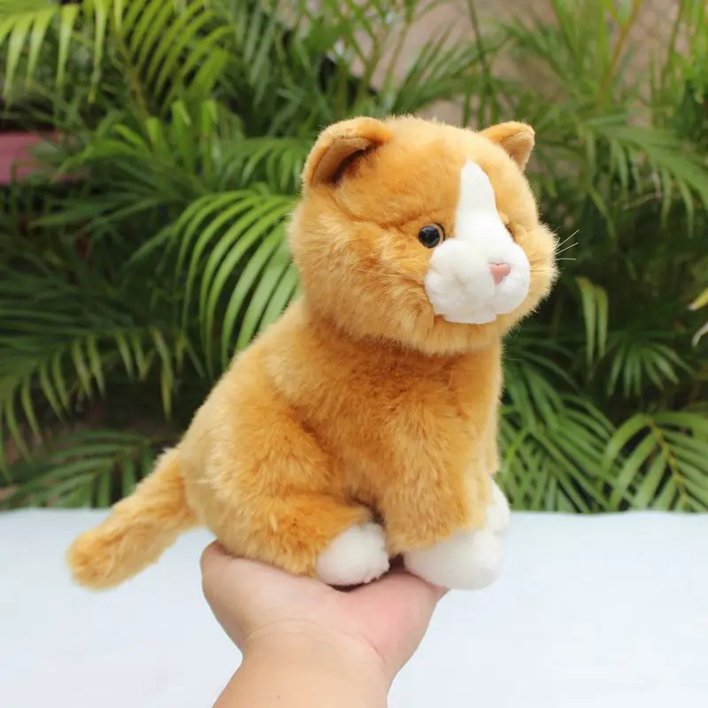 new soft plush cat toy high quality yellow cat doll christmas gift about 20cm w2537