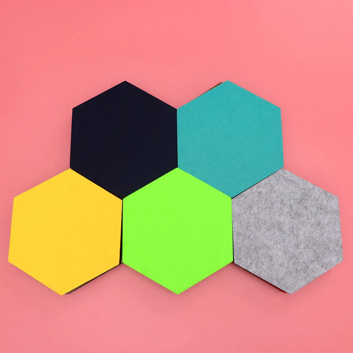 10Pcs Hexagon Felt Wall Sticker DIY Memo Board Creative Self-Adhesive Decorative Sticker for Home Office Classroom Photo Key