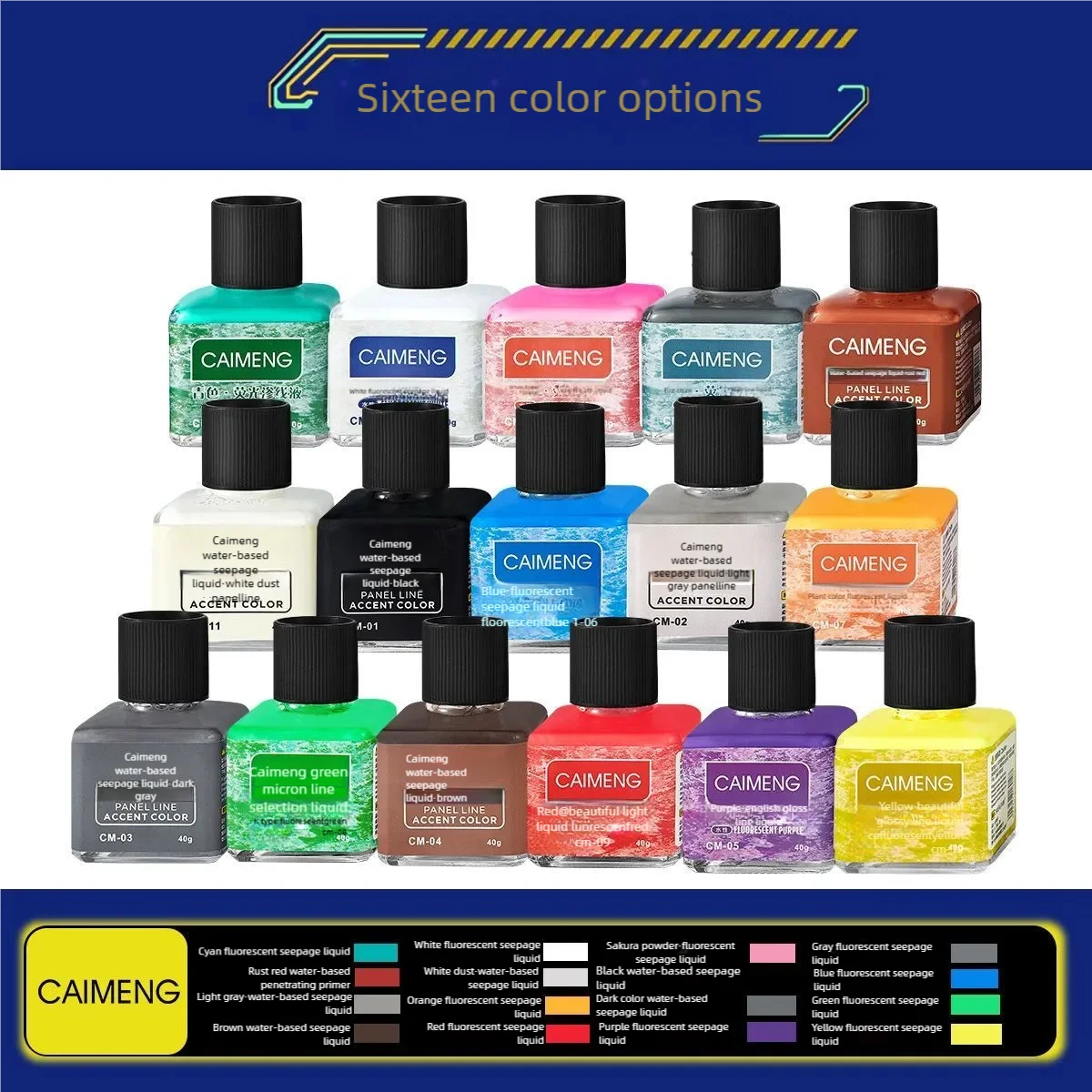 

CAIMENG 40 г набор флуоресцентных панелей, краска на водной основе, пластиковая модель, цвет выветривания для военной модели, инструменты для рисования хобби