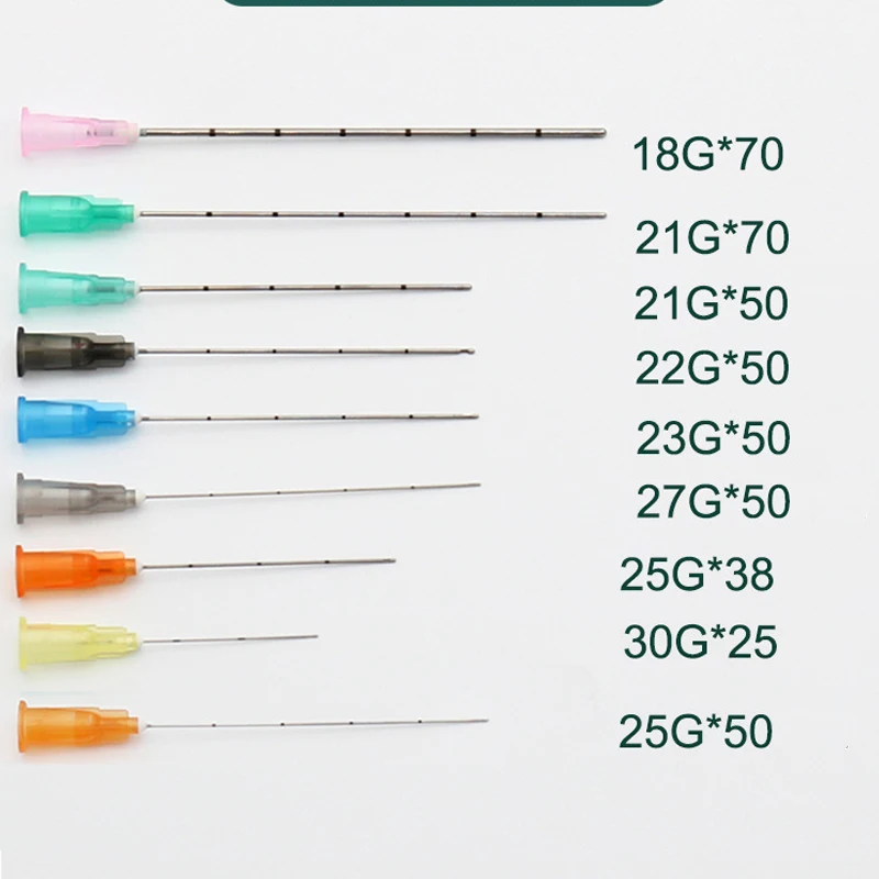 10/50pcs Blunt tip micro cannula medical injection needle 18G 21G 22G 23G 25G 27G 30G Plain Ends Tattoo Needle Tip Syringe