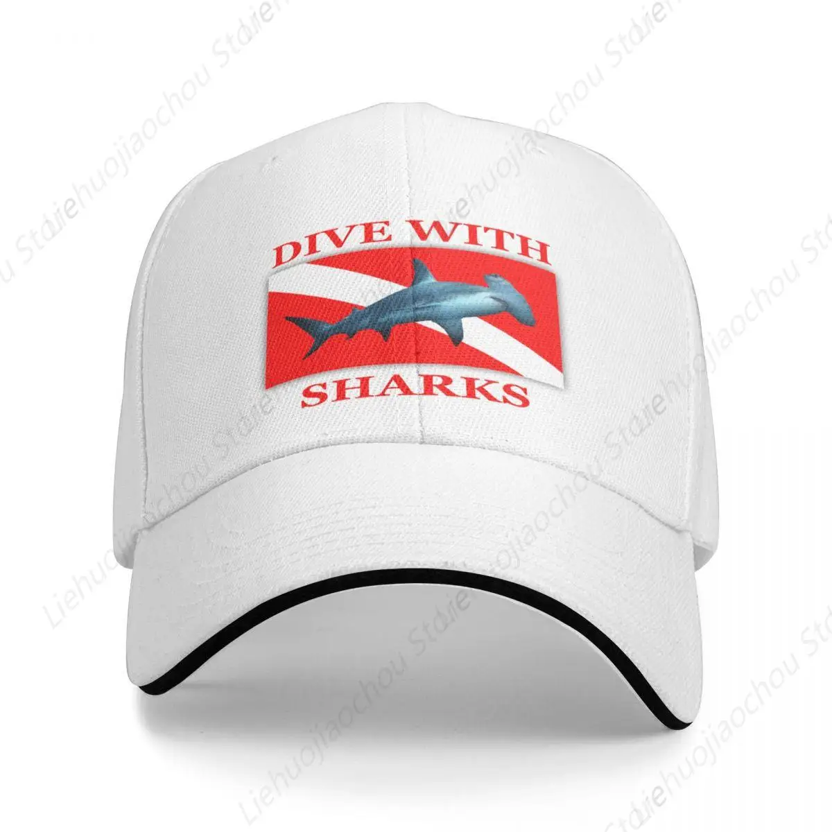 Dive With Sharks - Hammerhead Baseball Cap Designer Hat foam party Hat Beach Bag Woman Hats Men's