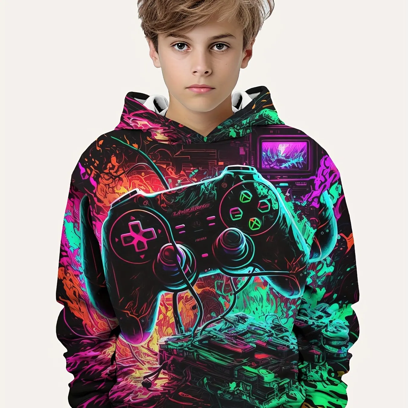 Kids Clothes Boys Hoodies Long Sleeve 3D Gamepad Print Children Spring Fall Clothes Casual Outdoor Stylish Boy Girl Clothes Tops