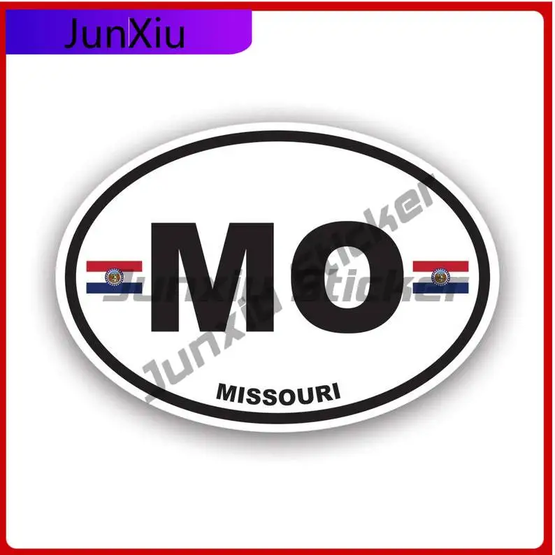 

Missouri Flag Oval Sticker Uv Protected Decals Mo Euro State Flag Patriotic Car Sticker Vinyl Decal Round Sun Protection