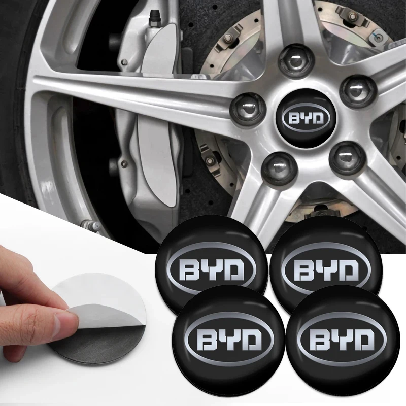 

4PCS 56mm Car Wheel Center Hubcaps Emblem Sticker Car Accessories For BYD Tang F3 E6 Atto Yuan Plus Song Max F0 G3 I3 Ea1 Dmi