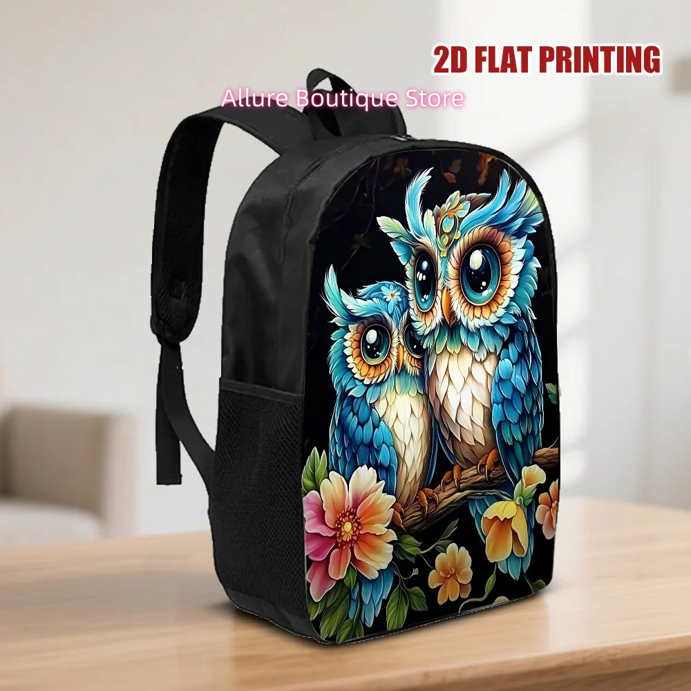 1pc Colorful Owl with Flowers Backpack, Modern and Spacious, Perfect for Busy Days at Work or School, for Teenager
