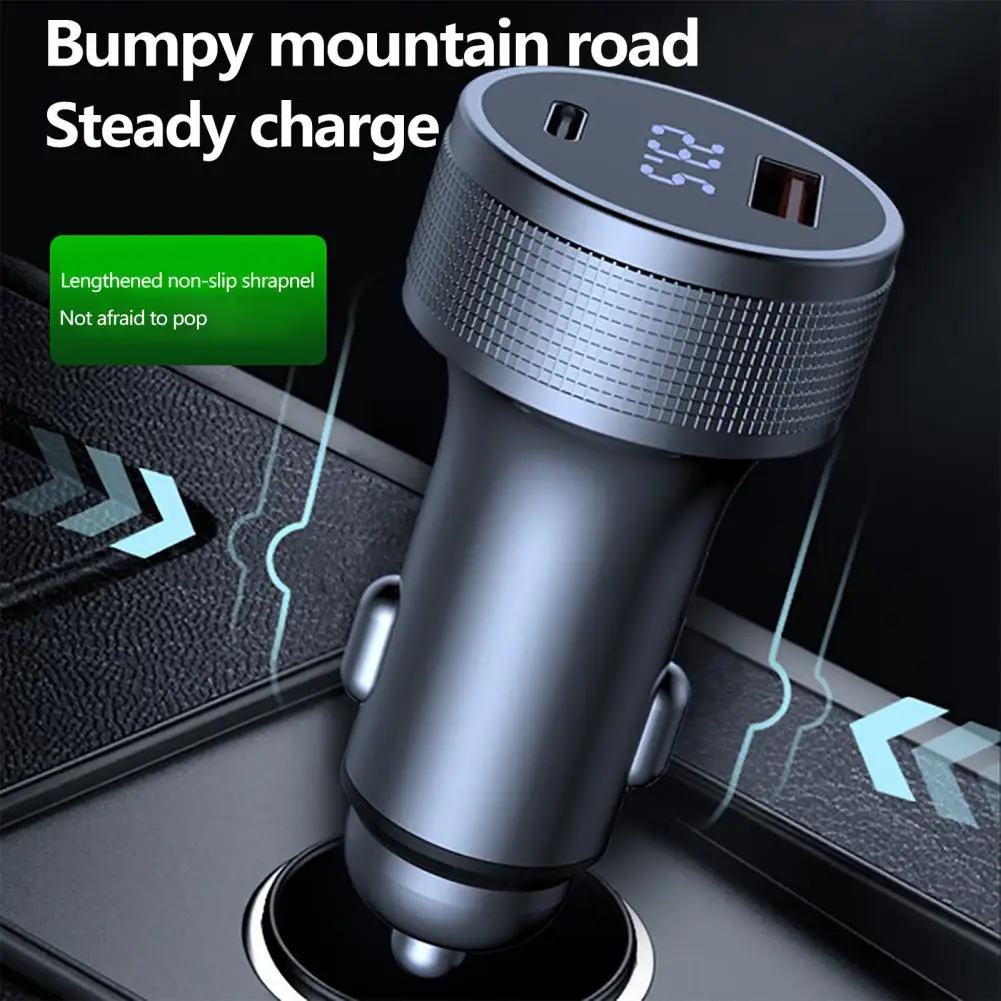 Fast Charging Car Charger Compact Dual Port Car Chargers with Coiled Cable Over-temperature Protection for Fast Universal Phone