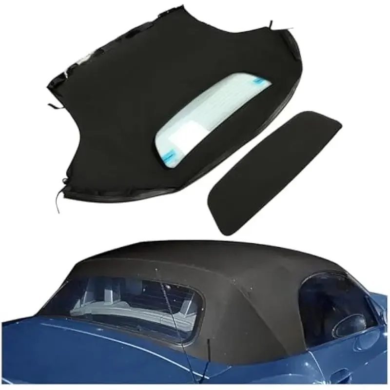 Soft top replacement for BMW Z4 models 2003–2008 featuring sailcloth vinyl construction and heated glass rear window — black fin