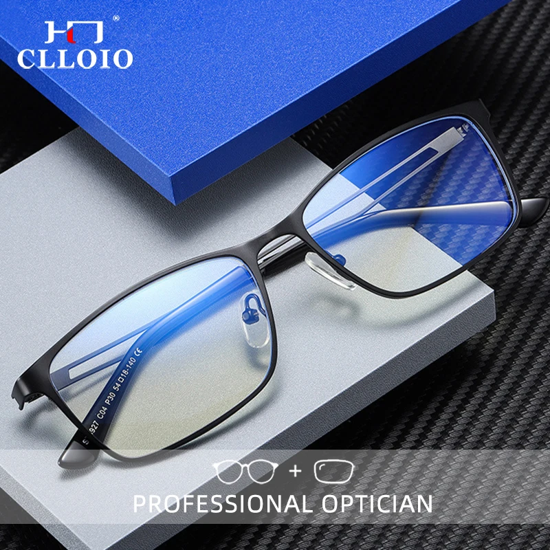 

CLLOIO Ultra-light Men's Business Reading Glasses Anti Blue Ray Myopia Glasses Prescription Customized Eyeglasses Optical Frame