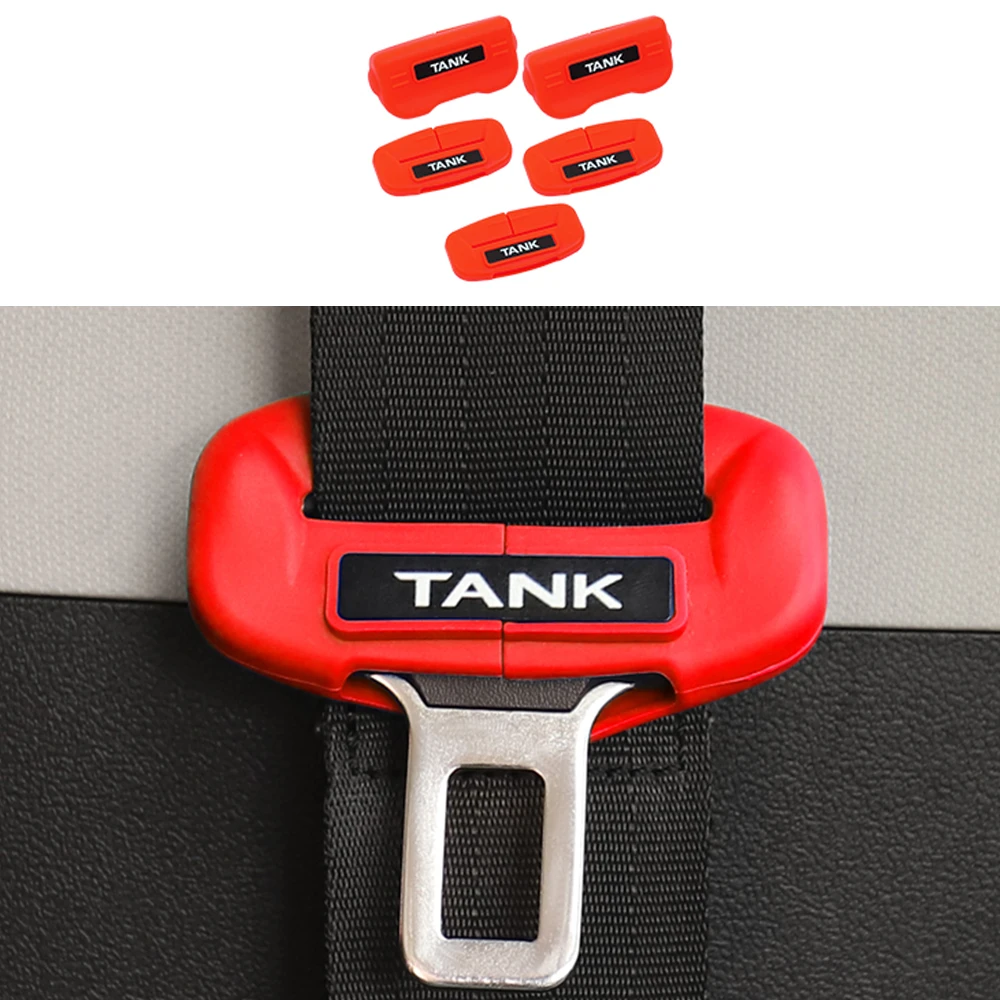 5 PCS For GWM Tank 500 Seat Belt Protection Silicone Rubber Cover Upgrade With Label Protection Cover Off-road City  Accessories