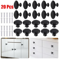 20Pcs Round  Door Knobs Cabinet Handles Cupboard Drawer Kitchen Bathroom Fashion Furniture Hardware Accessories