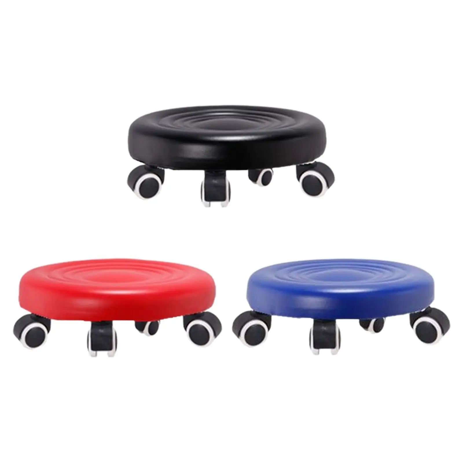 Pedicure Stool, Rolling Stool, Movable PU Seat, Padded, Sturdy Makeup Rolling