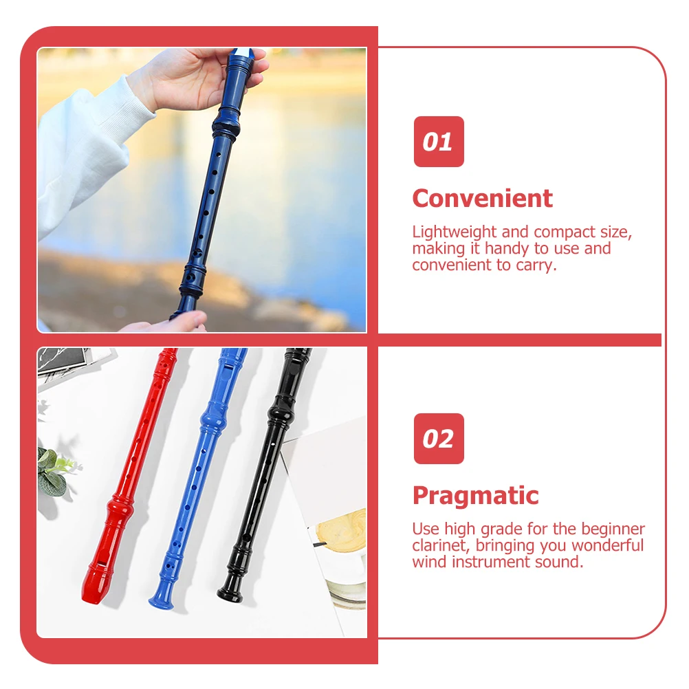 

3 Sets Eight-hole Clarinet Student Wind Instruments Abs Musical Beginner Practice