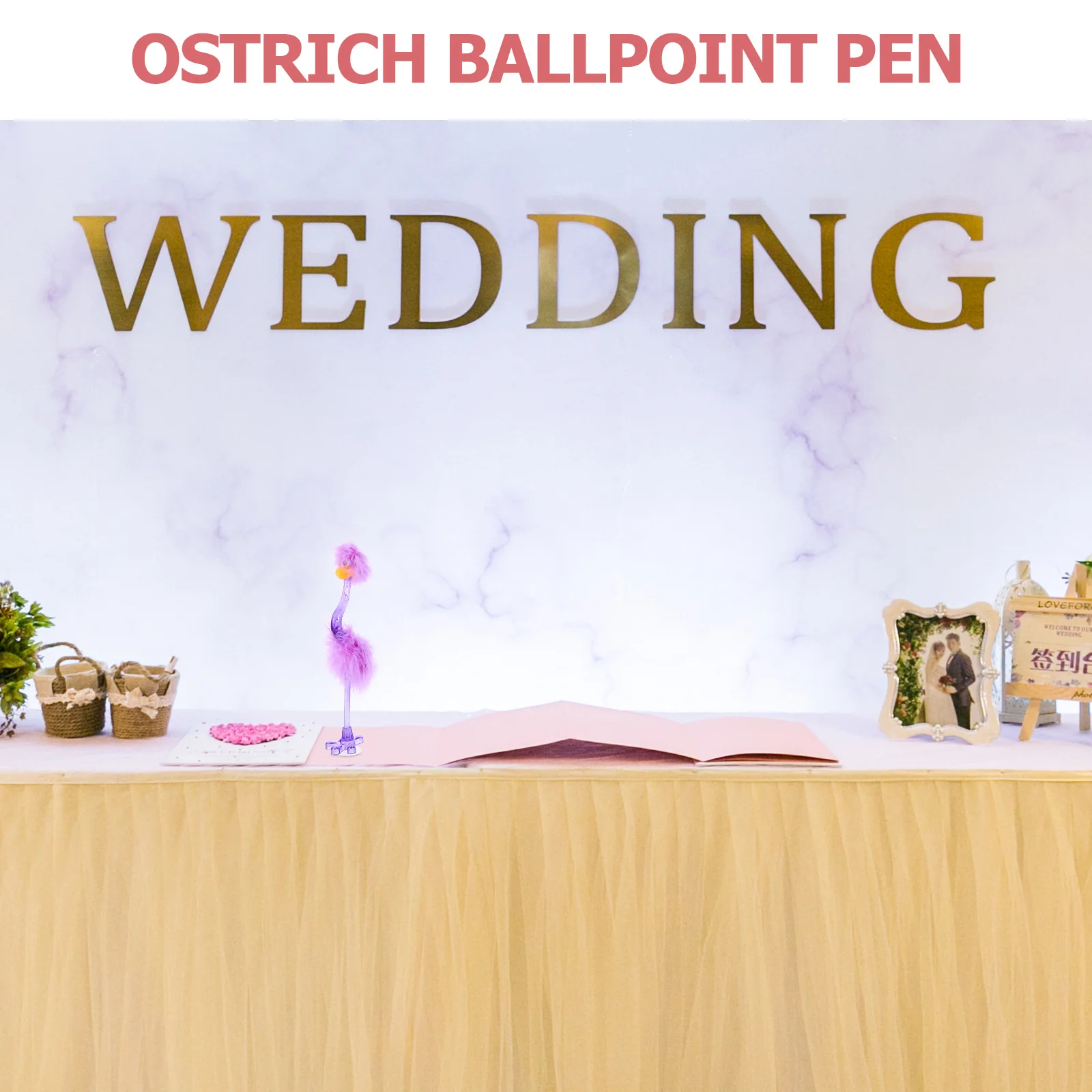 

4Pcs Ballpoint Pens Plastic Material Ostrich Shape Smooth Writing Supplies Cartoon Pens for School Party Signing