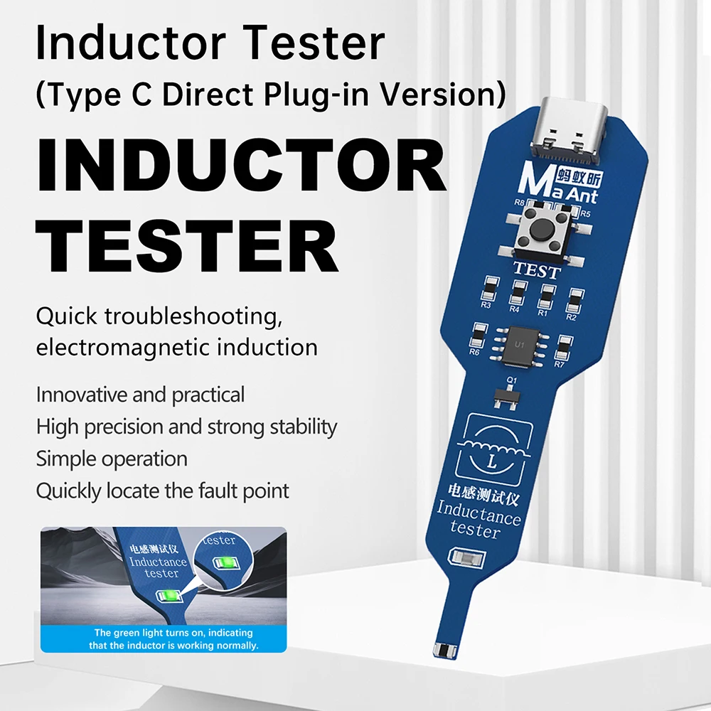 Motherboard Coil Tester For PC Repair Electromagnetic Induction Quick Fault Check Coil Tester Inductor Detector Tools