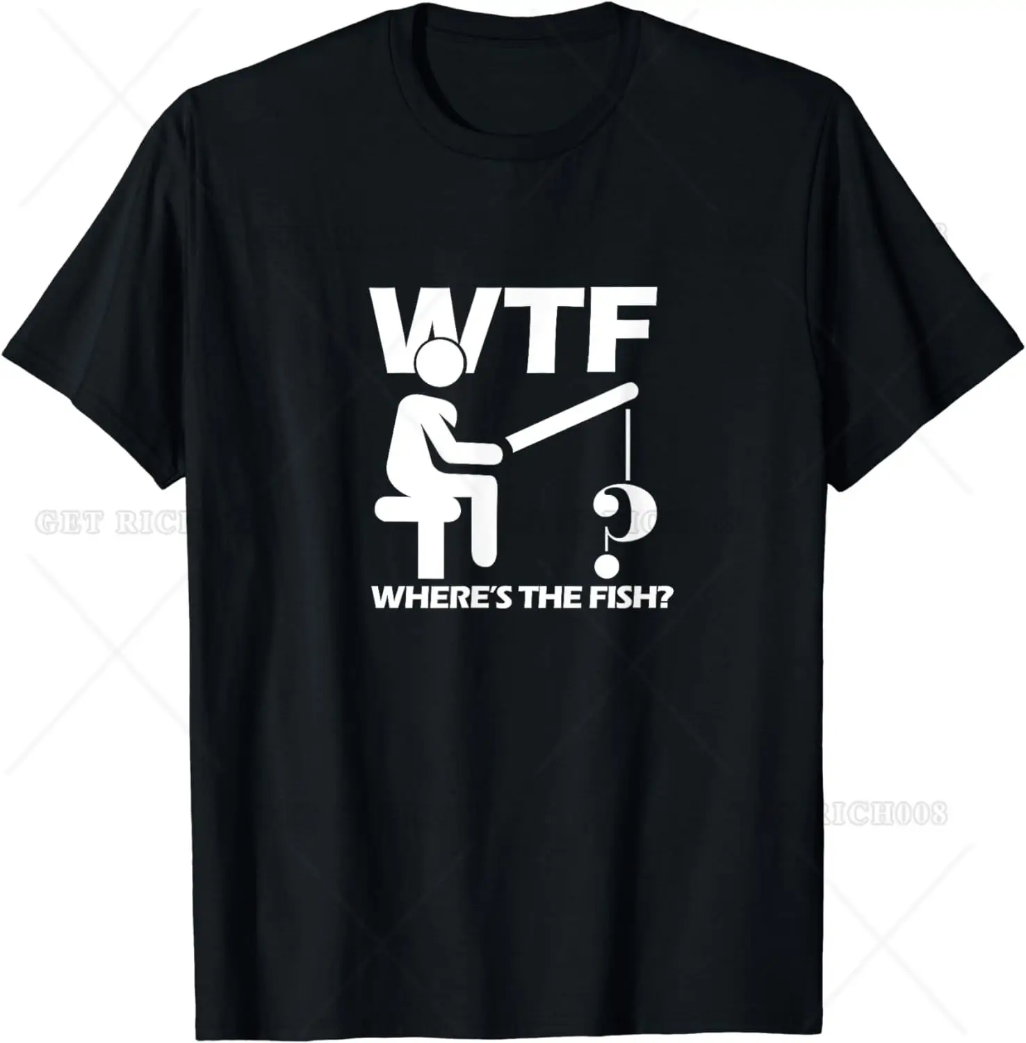 

Funny Fishing Sports T-Shirt WTF Where Is The Fish Shirt for Men Women Cotton Mens T Shirts Oversized T Shirt