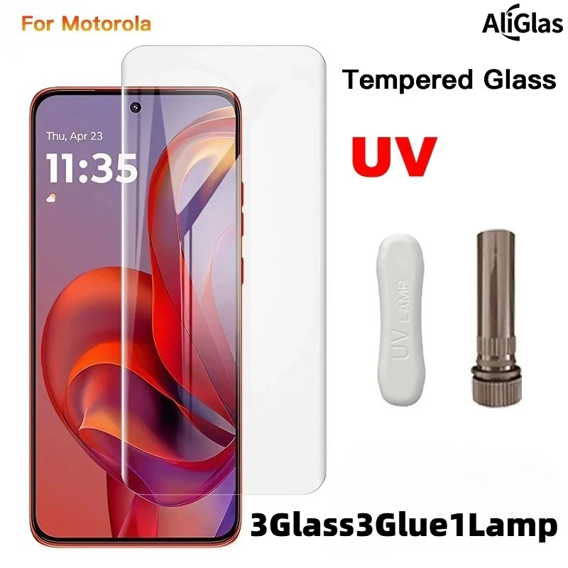 

Защитная пленка из закаленного стекла с УФ-излучением 3 шт. для Motorola G85 G96 3D с полным покрытием для Motorola Edge 60 Pro 9H, жесткая защитная пленка