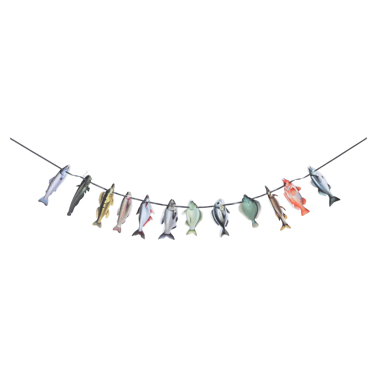 

Banner Decor Fishing Themed Garland Happy Birthday Outdoor Celebration Decoration Bunting for Men Women