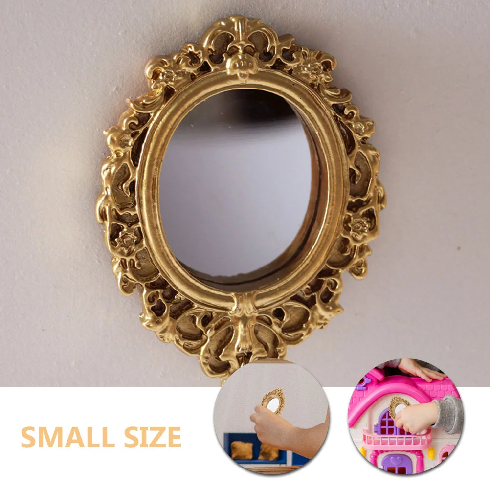 House Wall Mirror House Miniature Simulation Classical Mirror Decor house furniture mirror plaything for hou