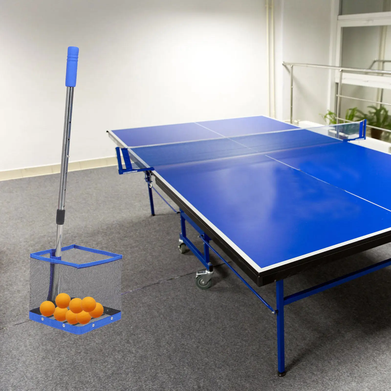 Pingpong Ball Picker Telescopic Handle Retractable Grip Table Tennis Ball Collector Heavy Duty Nylon Saving Portable