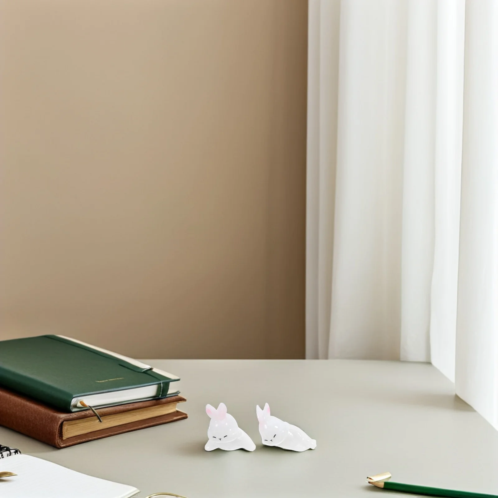 

12pcs Mini Bunny Figurines Small Rabbit Decor Desktop Resin Statues Life Like Animal Sculptures White Gardening Ornaments