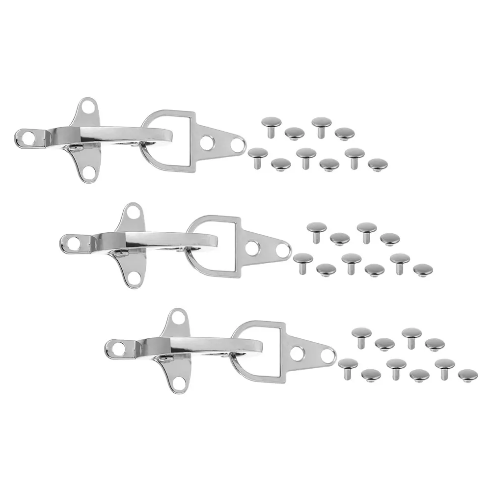 

3 set Metal Toggle Buckle For Coats Down Jackets Silver Zinc Alloy Sew-On Closure Clip Replacement Fastener Waist Tightener