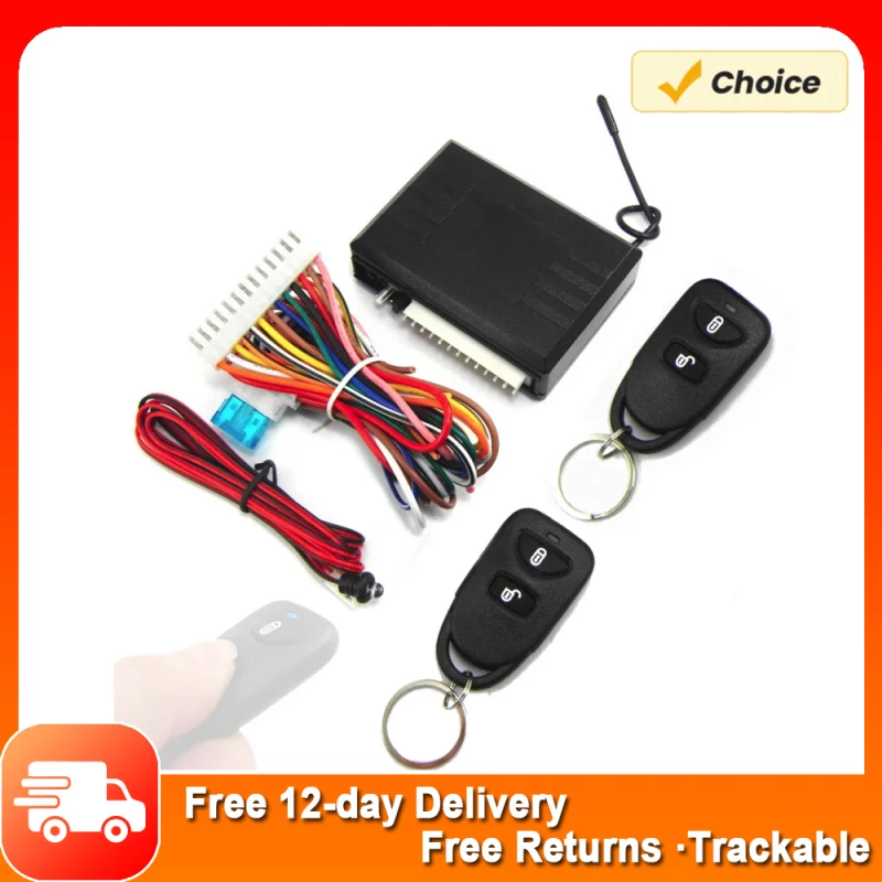 

Car Keyless Entry System Universal Auto Remote Central Door Lock Kit 12V with Control Box & LED Indicator & 2 Remote Controllers