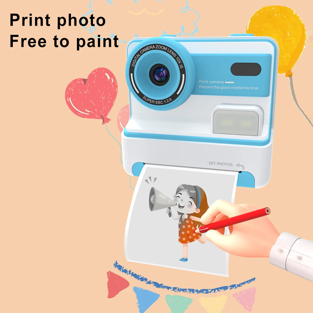 

Kids Mini Instant Print Camera Dual Lens Children Selfie Digital Camera Photo Printing Camera DIY Gift for Girls Boys Aged 3-12