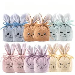 Cute Rabbit Bags Bunny Gift Packing Velvet Valentine's Day Chocolate Candy Bags Bunny Gift Pouches For Wedding Birthday Party