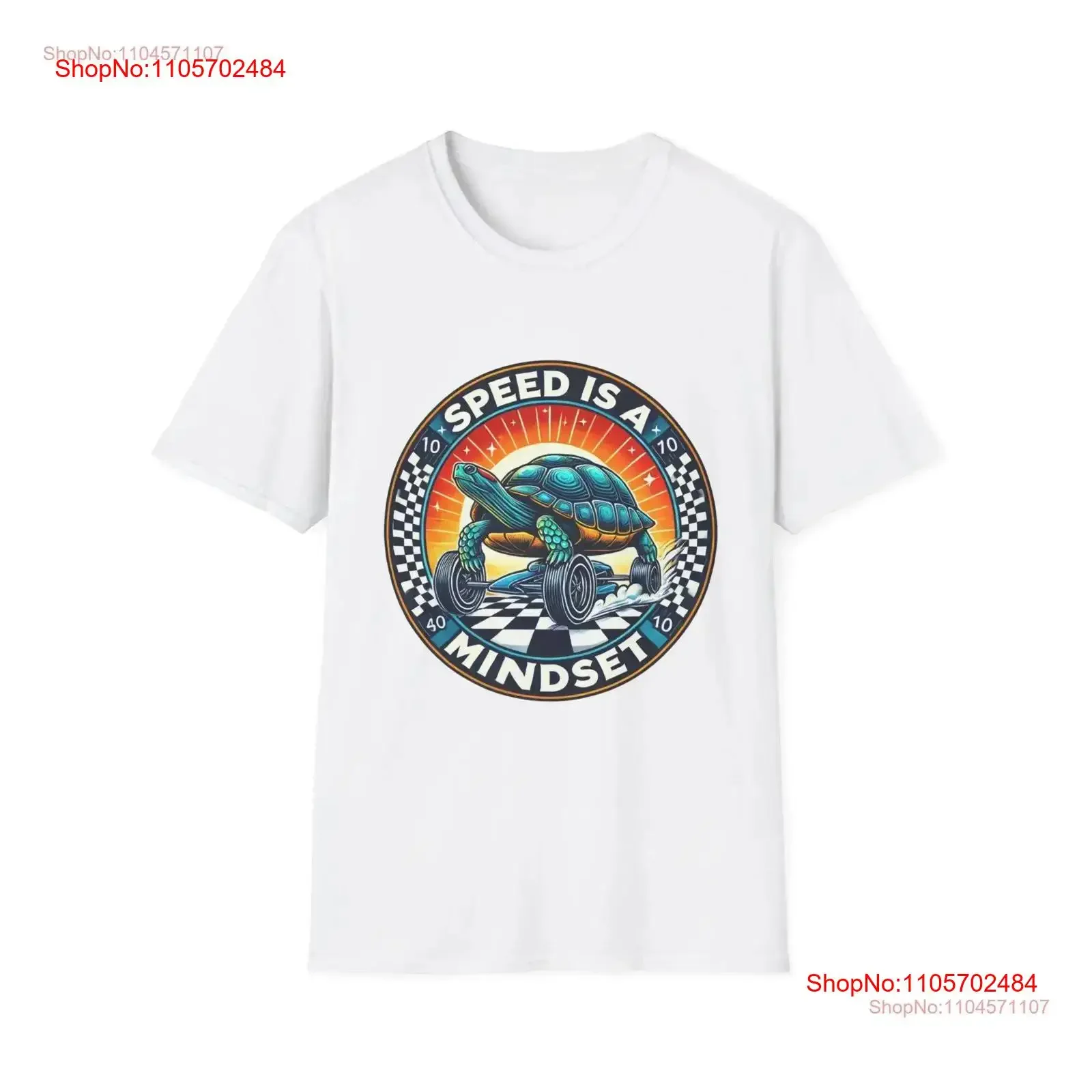 T Shirt Turtle Race Car Speed is a Mindset Animal Lover Funny vintage Washed fashion Comfortable Stylish Top For Everyday Wear