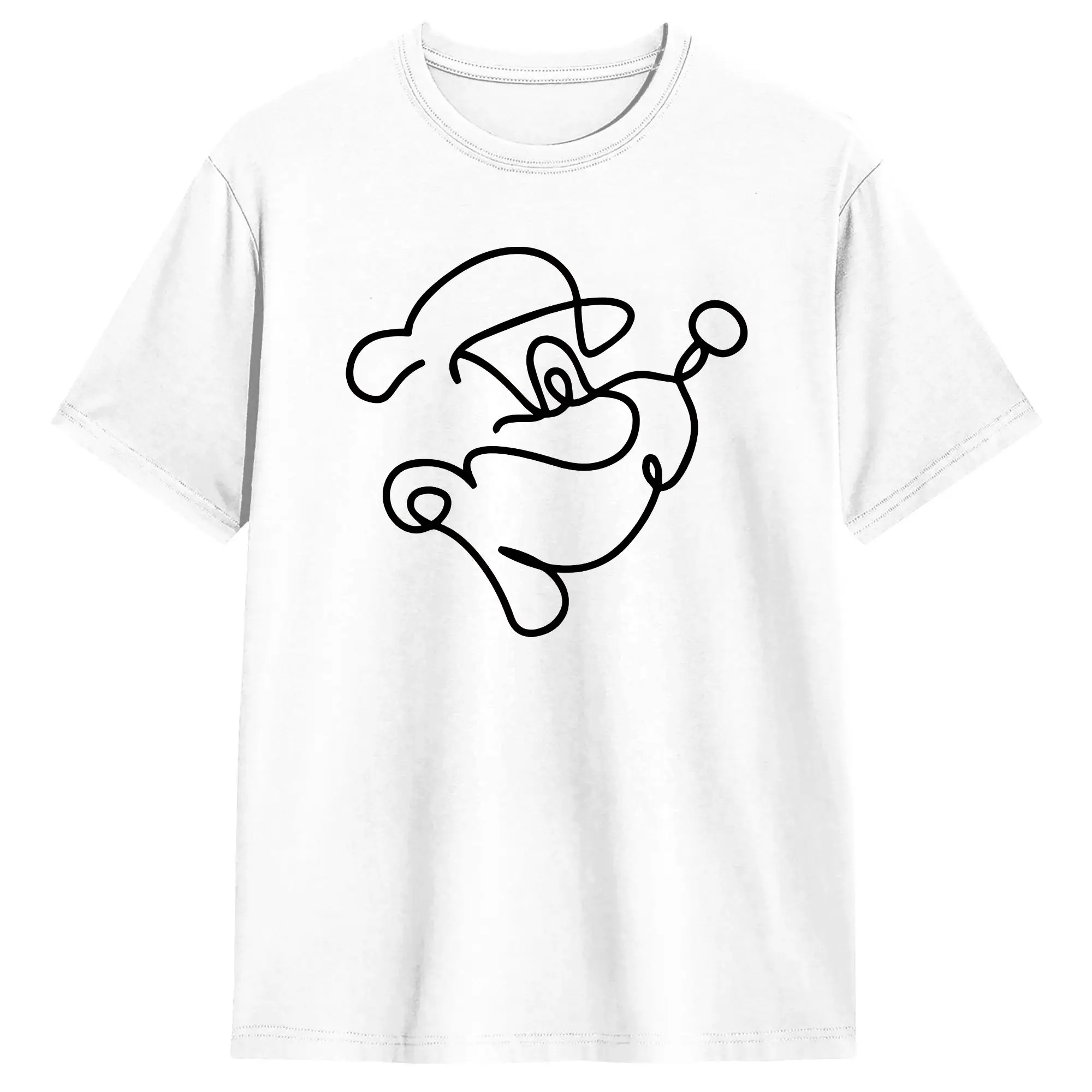 Cartoon Bluto and Olive Oyl Character T-Shirts Men  Fashion Pure Cotton Tee Shirt Round Neck Short Sleeve T Shirt Unique Tops