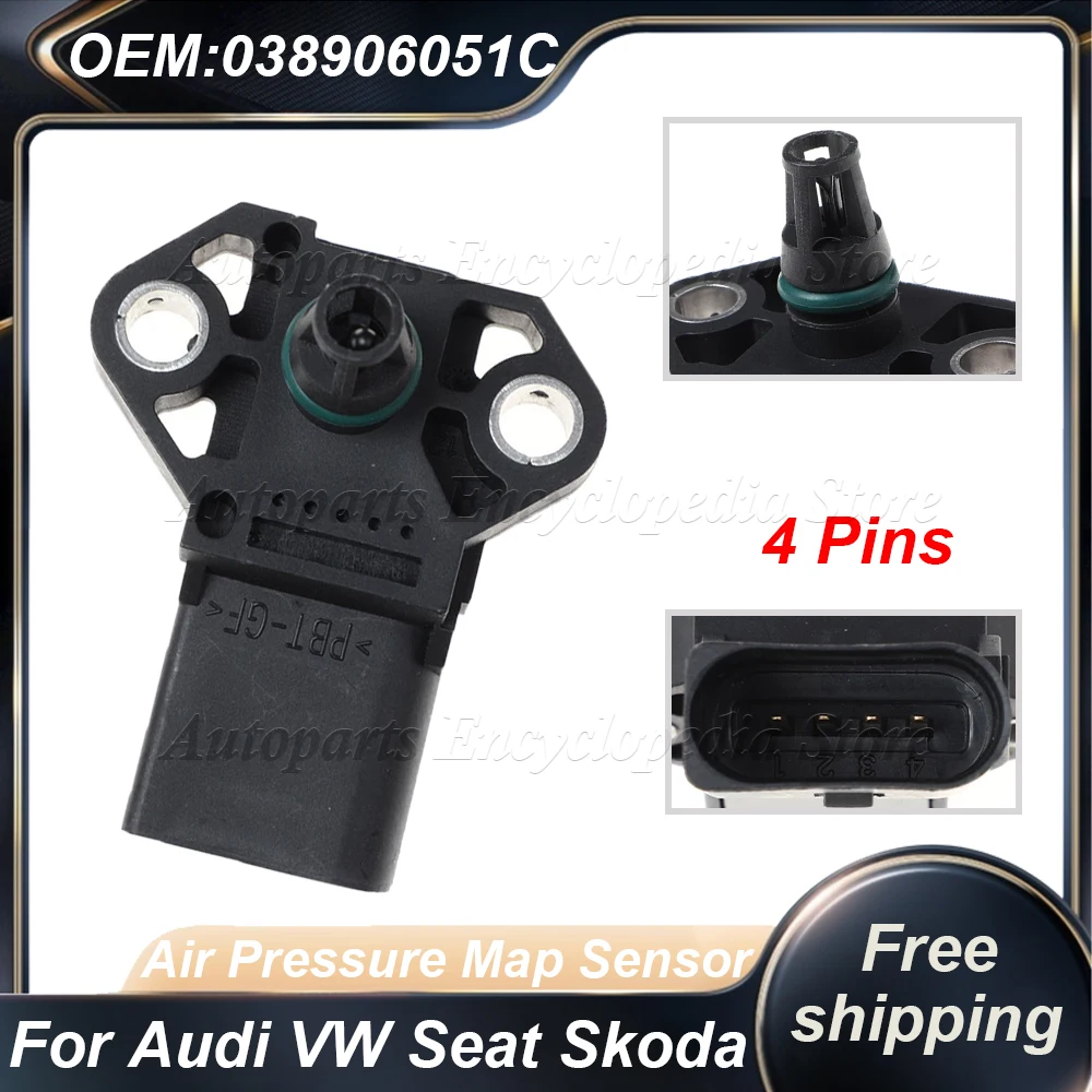 

038906051C Автомобильный датчик давления воздуха 0 281 002 401 038 906 051 C для Audi VW Skoda Seat Автоаксессуары 0281002401