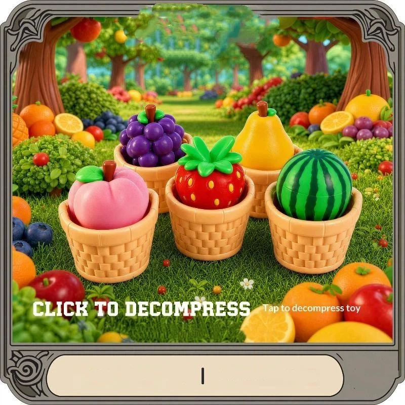Creativity 3D Printed Cute Fruit Shaped Fidget Clicker Toys Soft Safe Eco Material Stress Relief For Kids Adults Home Office Use