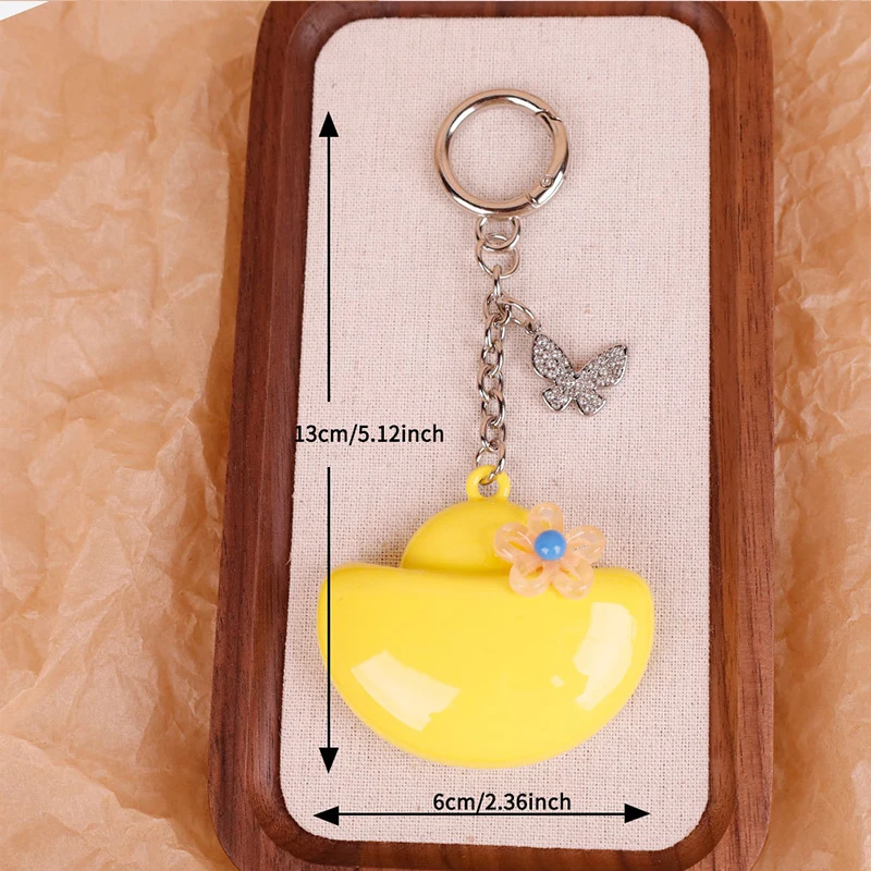 Mini Flower Mirror Bag Charm Women Purse Handbag Keychain Pendants for Girl Crossbody Keyring Decoration Portable Makeup Mirrors