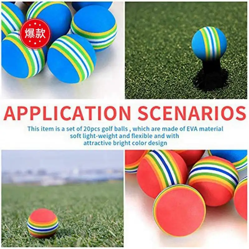 

60 Pcs Golf Ballssoft Foam Garden Golf Balls Practice Golf Balls Sponge Rainbow Golf Balls For Indoor Outdoor
