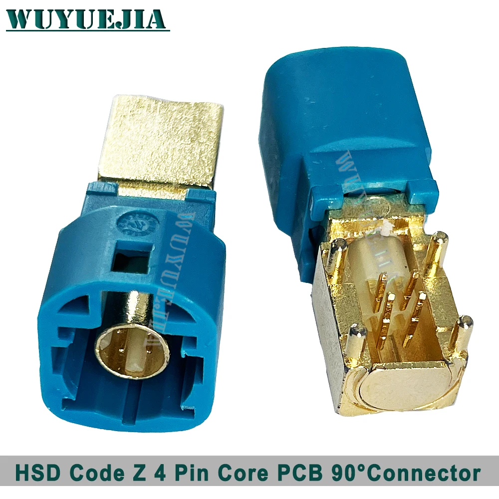 1Pcs HSD LVDS RF Coaxial Connector 4pin Code ABCDGJKZ Jack Female PCB Mount Right Angle Camera Display Satellite Radio Adapter