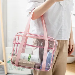 Sac de voyage étanche transparent unisexe, grande capacité, PVC, sac de rangement de maquillage portable, sac de bain de lavage pour femme, sac à main de toilette