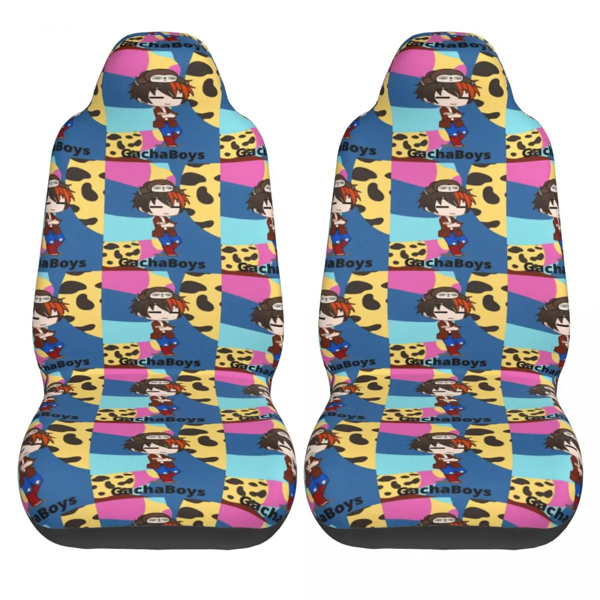 

Чехлы на автомобильные сиденья Gacha Life Kawaii, зимние автомобильные чехлы на сиденья, эластичный полиэстер, чехол из 2 предметов