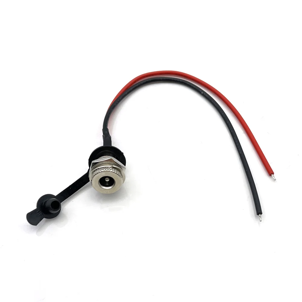 5.5x2.1 5.5*2.5mm Metal DC-099 DC Power Supply Threaded Charging Socket Female Jack Panel Mount Connector with Waterproof Cap