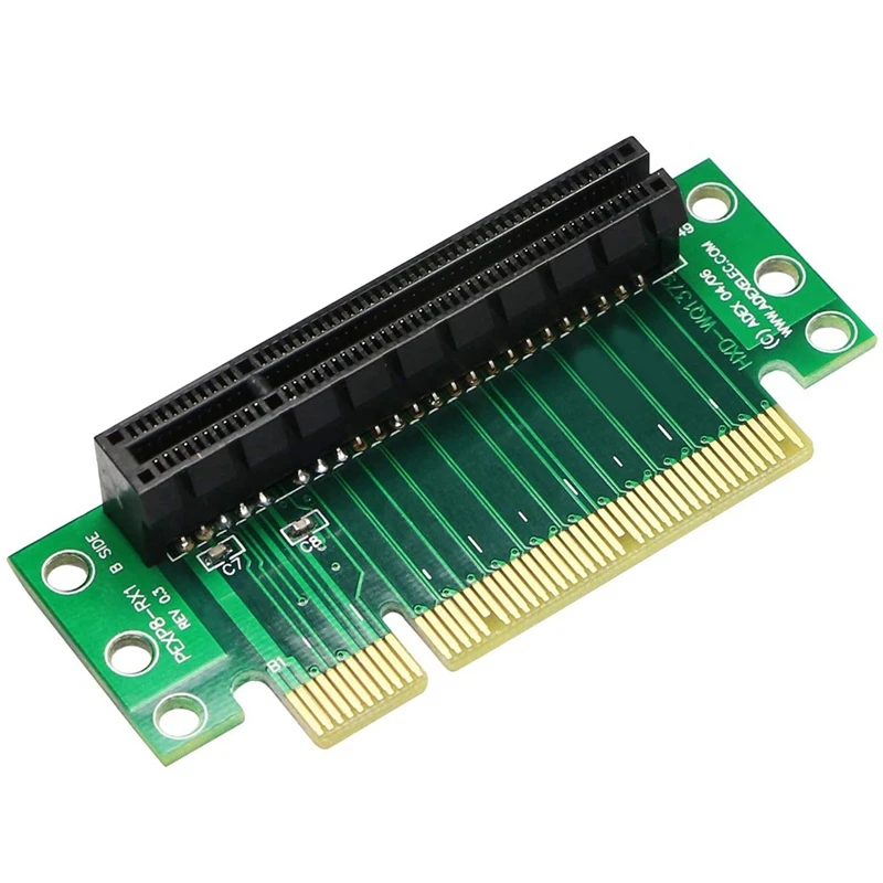 Tarjeta elevadora Top-PCI- Express 8X, tarjeta adaptadora de 90 grados, tarjeta convertidora de ángulo recto 8X PCI-E para ordenador con chasis de servidor 1U/2U