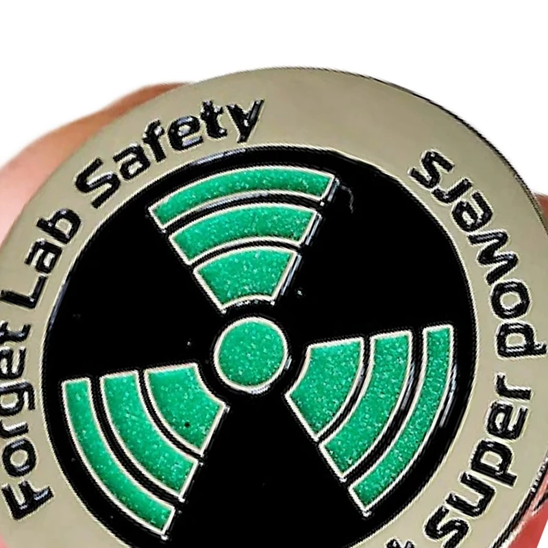 Science Enamel Pin - Glow In The Dark - Forget Lab Safety I Want Super Powers Lapel Pin Hat Pin - Funny Pin Easy Install