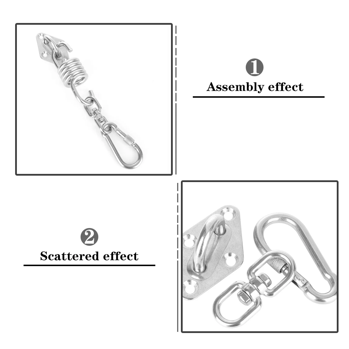 

1Set Swing Chair Hammock Hook Stainless Steel 360 Degree Heavy Duty Bearing Hook 250kg for Indoor Outdoor Hanging Chair