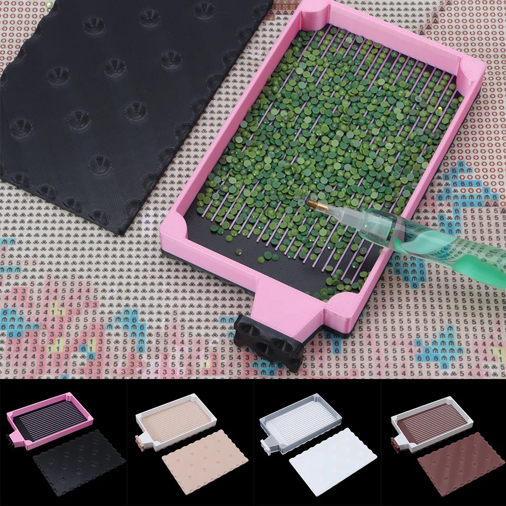 

DIY Craft Diamond Painting Tray Kits Embroidery Biscuit Shape Large Diamond Painting Tray With Lid Beading Plates