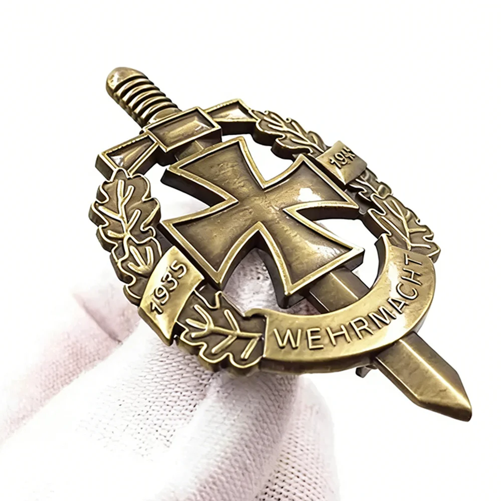 Bronze Retro Brooch Pin German Wehrmacht Brooch Air Force Iron Cross Badge