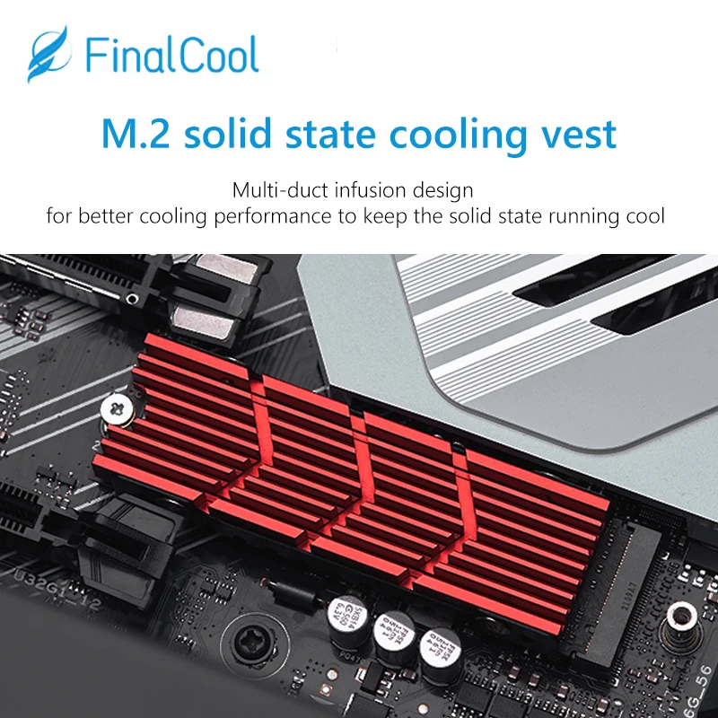 M2 2280 SSD Heat Sink M.2 NVMe Solid State Disk Drive Heatsink Aluminum Heat Sink Radiator with Thermal Pad for Desktop PC PS5