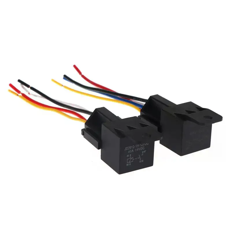 12V 24V 36V 48V 60V 72V 4Pin 5Pin 40A Automotive Relay With Interlocking Socket Heavy Duty For Truck Car Van Moto Boat Relay