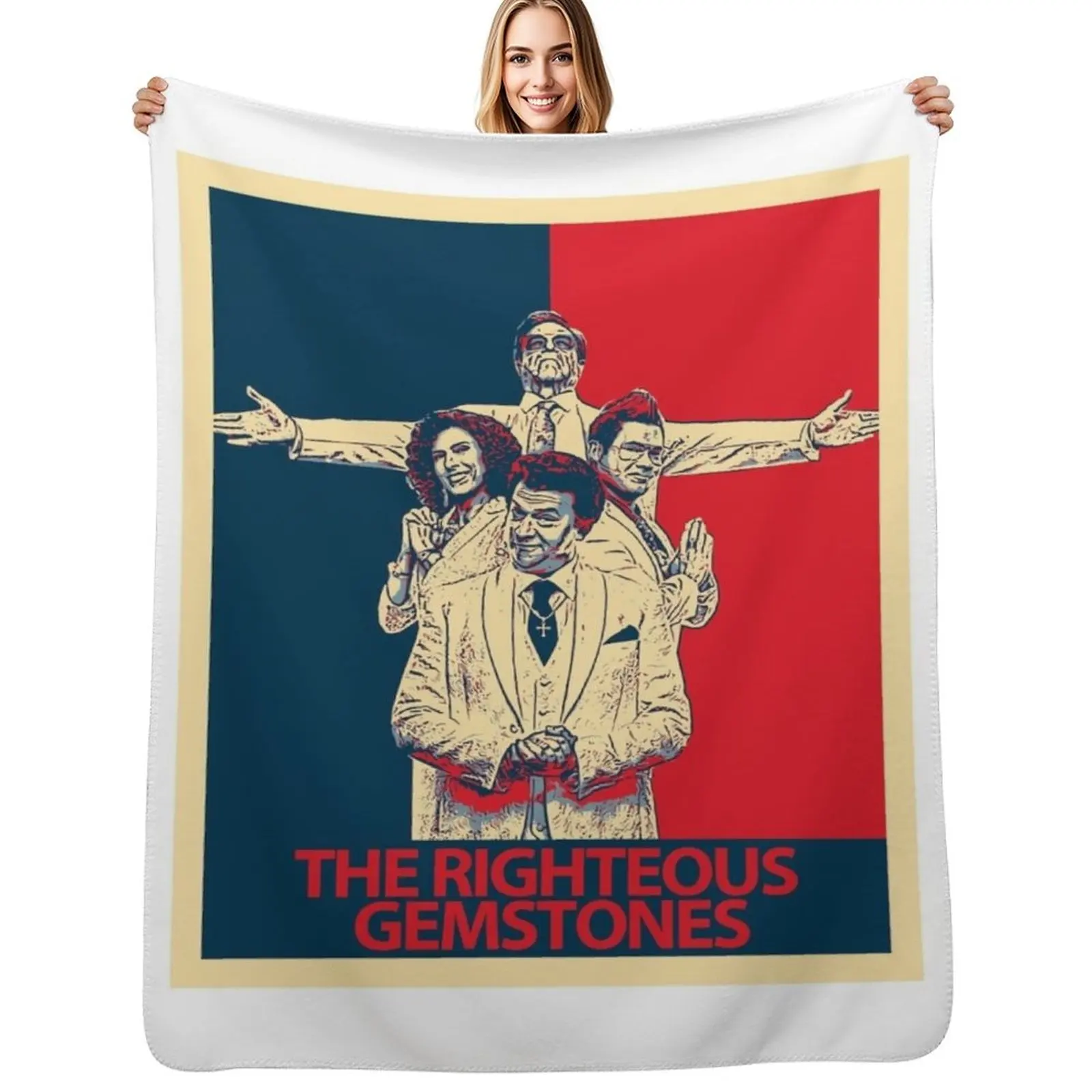 

righteous gemstones trending artwork Throw Blanket Luxury Cute Plaid blankets ands Heavy Blankets