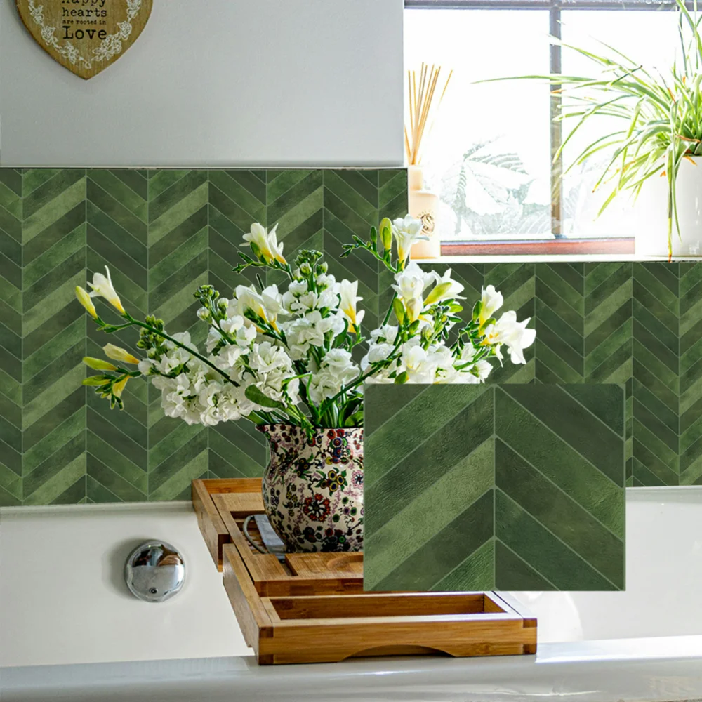 Self Adhesive 3d Epoxy Wall Sticker With A Herringbone Pattern Ideal For Renovating And Decorating Kitchen And Bathroom Walls